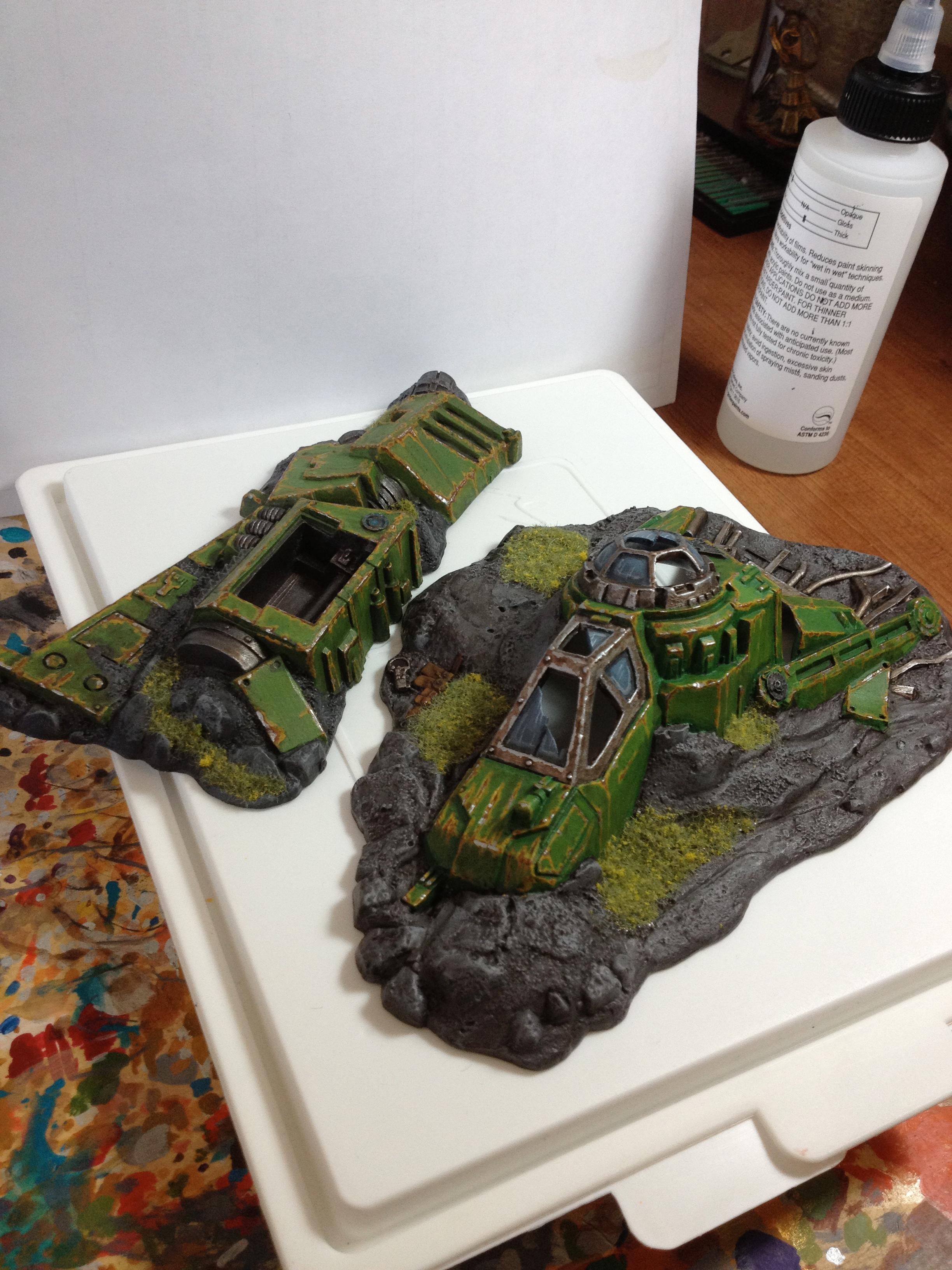 Confessions of a 40k addict: Dark Angels - Crashed Aquila Lander TO DONE